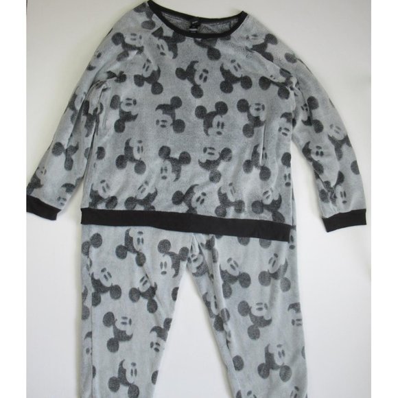 Disney Mickey Mouse Soft Fuzzy Pajama Set Long Sleeve and Pants Costco sz XXL - Picture 1 of 7